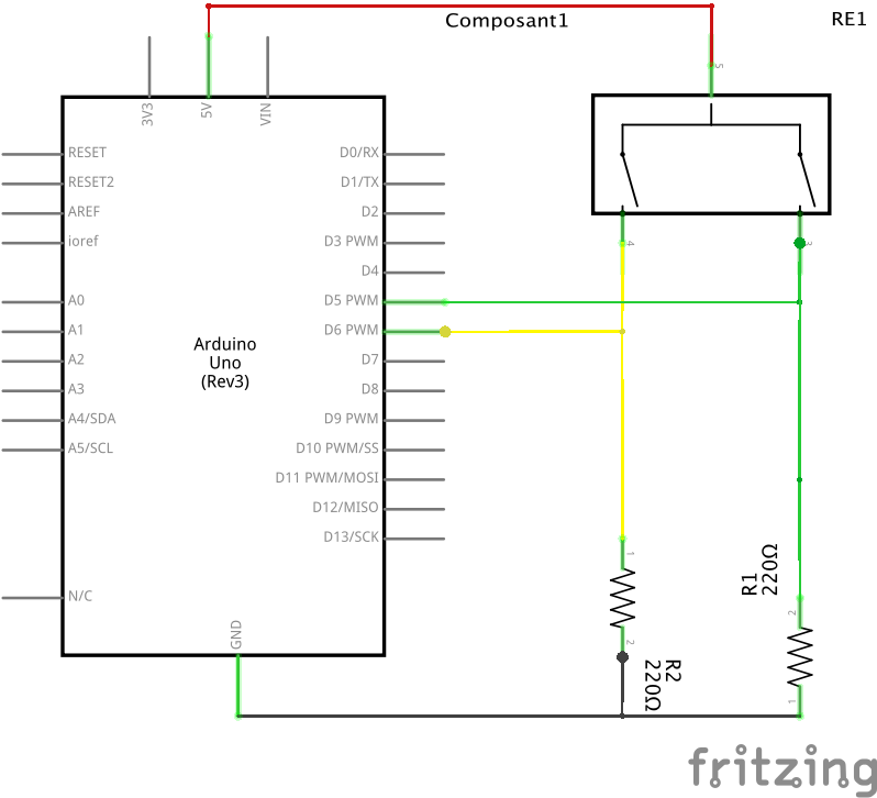 Rotary encoder connection (sketch view)